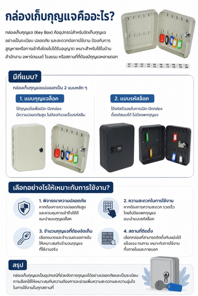 กล่องเก็บกุญแจคืออะไร? มีกี่แบบ และควรเลือกอย่างไรให้เหมาะกับการใช้งาน