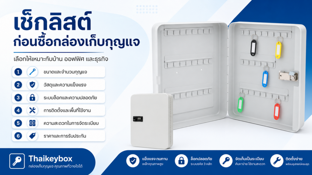 เช็กลิสต์ก่อนซื้อกล่องเก็บกุญแจ เลือกอย่างไรให้คุ้มค่า ปลอดภัย และใช้งานได้นาน