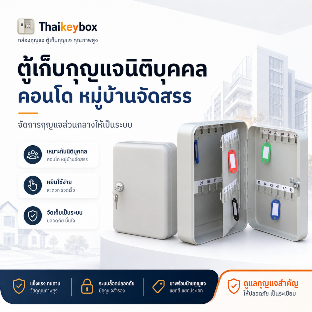 ตู้เก็บกุญแจนิติบุคคล คอนโด หมู่บ้านจัดสรร แบบรหัสล็อคติดผนัง จัดกุญแจส่วนกลางเป็นระบบ