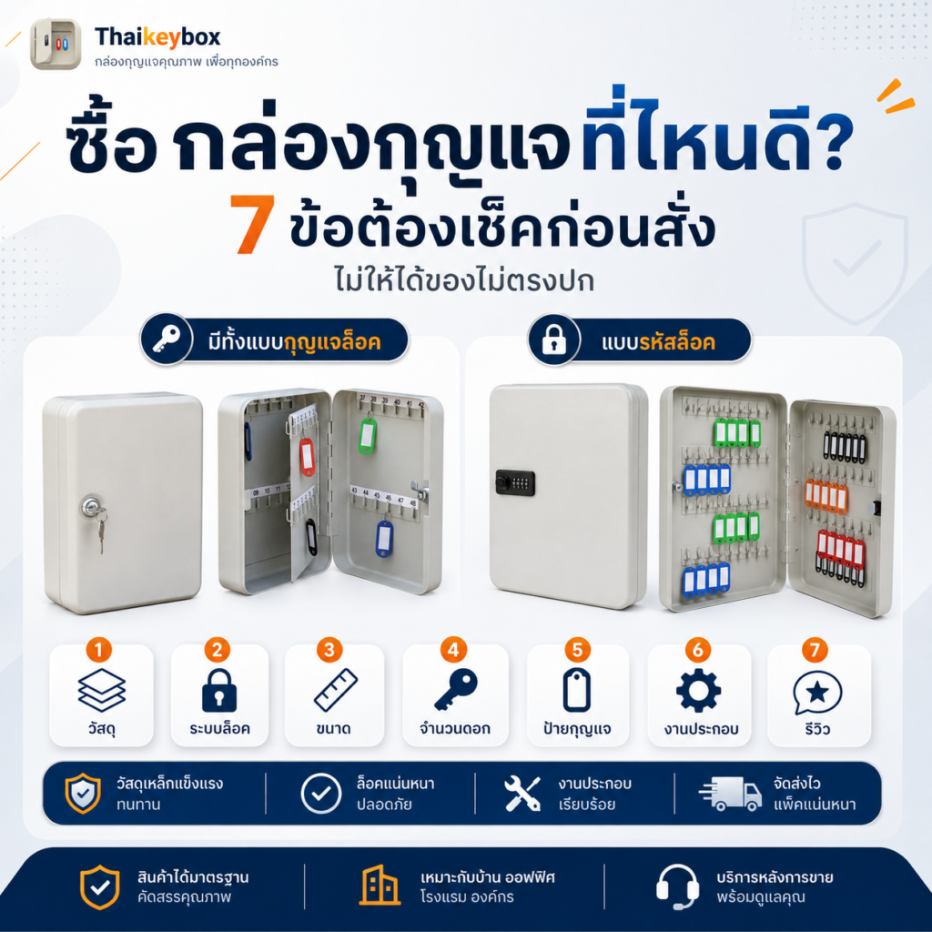 เปรียบเทียบกล่องเก็บกุญแจแบบรหัสล็อคและกุญแจล็อค กันสนิม พร้อมของแถม
