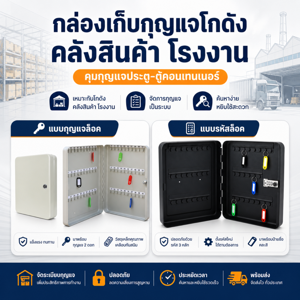 กล่องเก็บกุญแจโกดัง คลังสินค้า ติดผนังคุมกุญแจประตูและตู้คอนเทนเนอร์