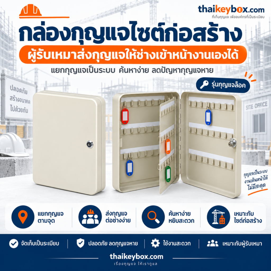 กล่องกุญแจไซต์ก่อสร้างแบบรหัสล็อคติดผนังคอนเทนเนอร์หน้างานให้ช่างเข้าเองได้