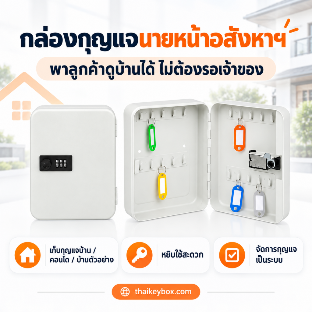 กล่องกุญแจนายหน้าอสังหาฯ แบบรหัสล็อค เก็บกุญแจบ้านและคอนโดที่รับฝากขายพร้อมป้ายระบุทรัพย์